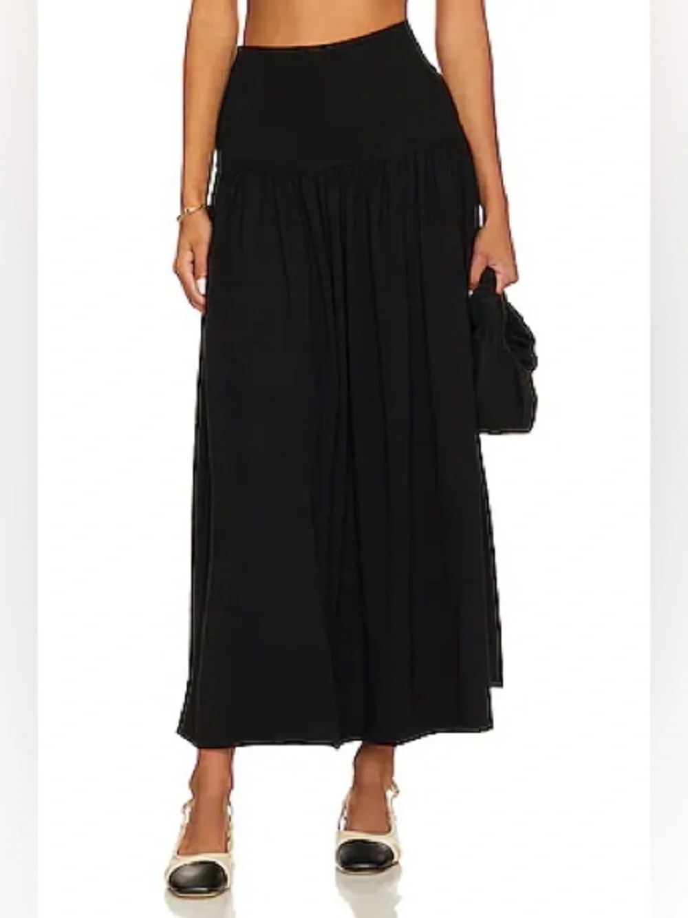 L'ACADEMIE Alexei Midi Skirt in Black - Picture 2 of 6